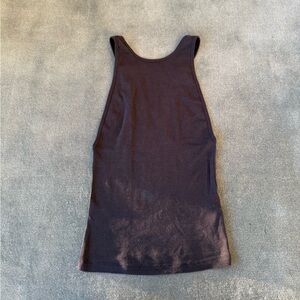 St. Agni Organic Cotton V Back Tank - Black